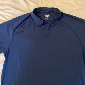 Rhone Navy Blue Stretchy Athletic Polo size Large